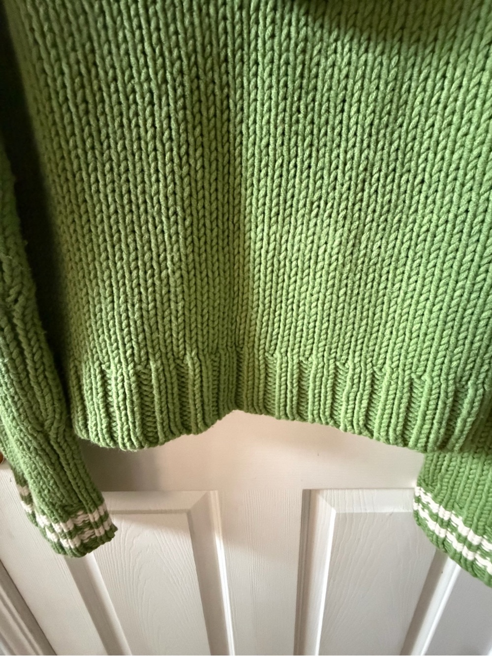 Abercrombie & Fitch Lime Green Chunky Knit Zip Cardigan - Picture 11 of 13
